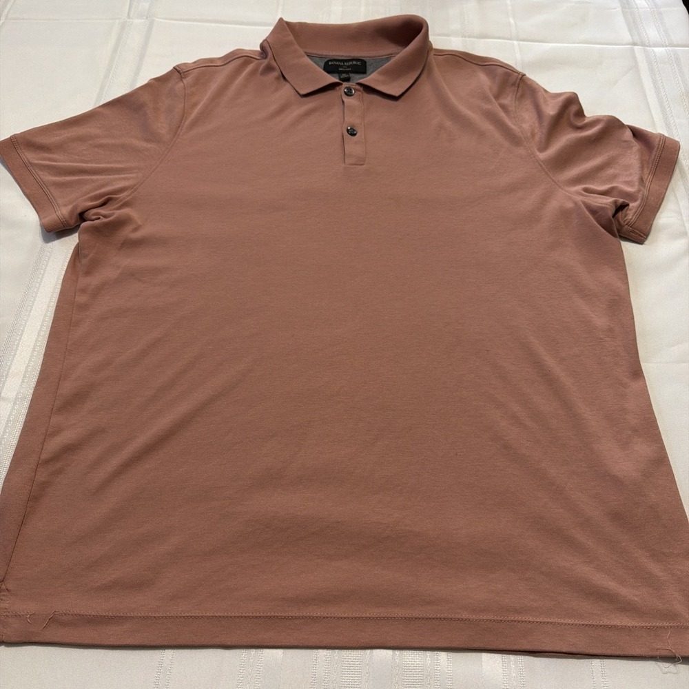 Banana Republic Mens XL Dress Polo Shirt Winter Pink Short Sleeve Cotton 446500